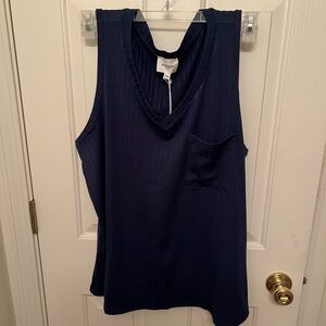 ANDREE BY UNIT Deep Blue V-Neck Tank Top